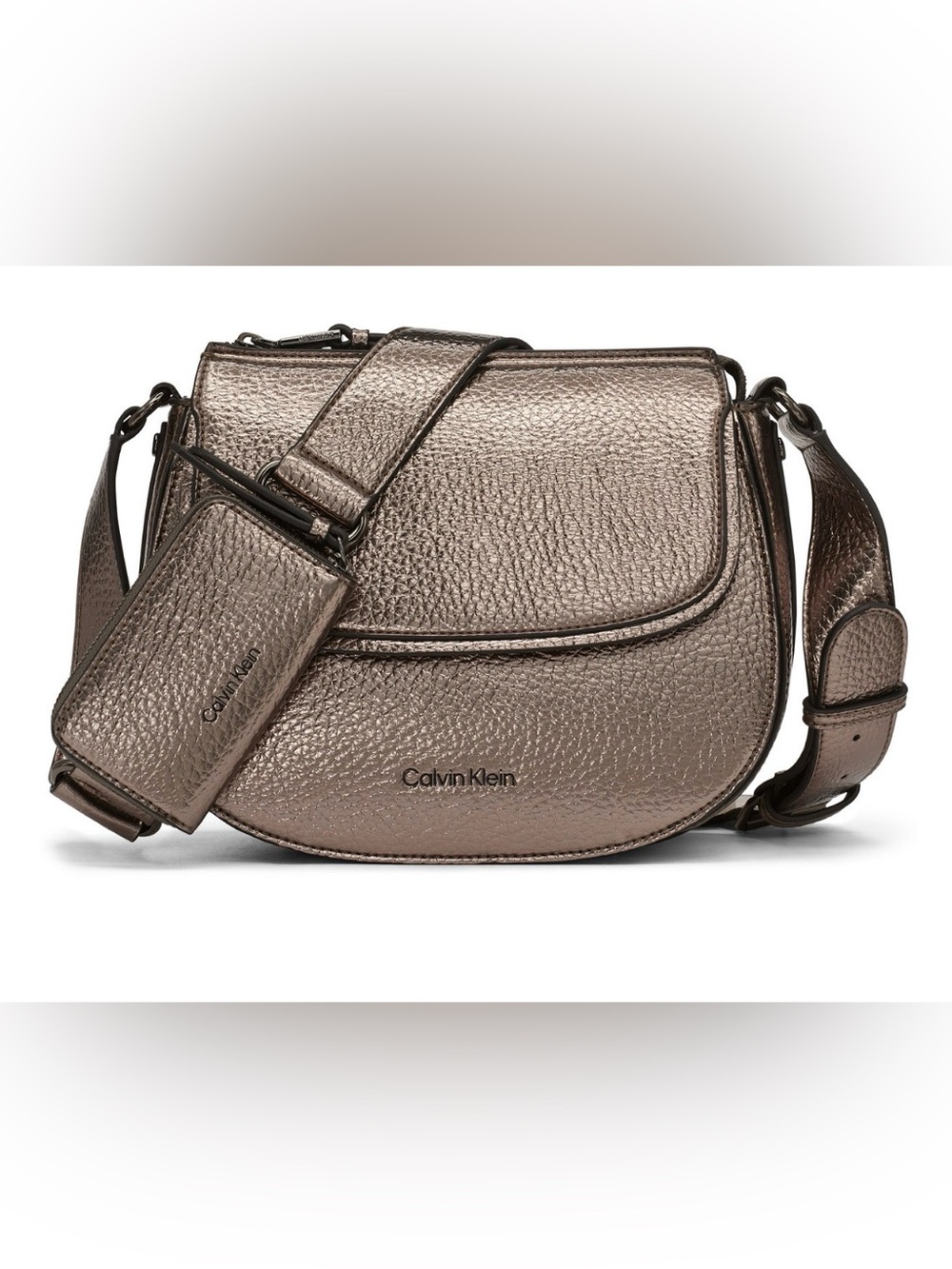 Calvin Klein Metallic Bella Metallic Pebbled Crossbody Bag